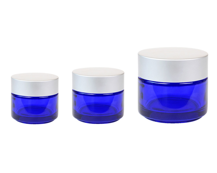Download Glass Jars - Classic Round Cobalt Blue & Silver Matt Cap ...